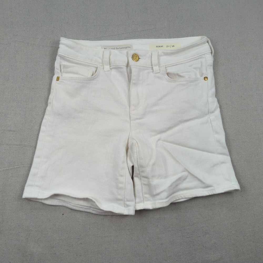 Pilcro Shorts Womens 26 White Denim Cut Offs Anthropology